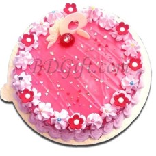1 Pound strawberry Round shape Cake