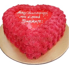 (005) 2.2 Pounds Heart shape vanilla Cake