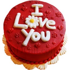 (002) 1 pound fondant red velvet round cake