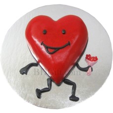 (007) 1 pound fondant heart shape vanilla cake