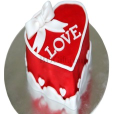 (08) 1 pound fondant red velvet cake