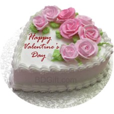 (52) 3.3 pounds Vanilla Heart Cake