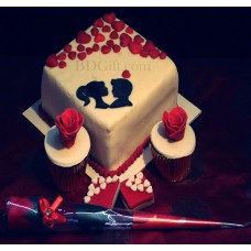 (12) 1 pound fondant vanilla cake W/ 2 pcs fondant cupcake & 2 pcs cookies