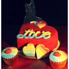(13) 1 Pound Red Velvet Cake W/ 2 Pcs Cup Cake & 2 Pcs Cookies