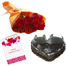 Cake W/ Flower & Valentines Card