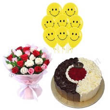 (30) Roses W/ Cake & Balloons