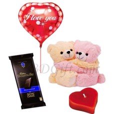 Chocolate W/ joint Bear, candle, balloon