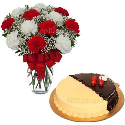 Cake W/ Carnation