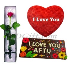 (50) Pillow W/ Personalized chocolate & Red rose