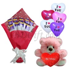 Chocolate bouquet W/ Teddy bear & Balloons