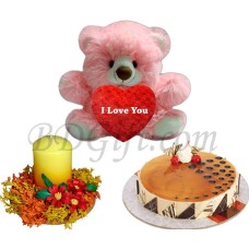 Cake W/ teddy bear & candle