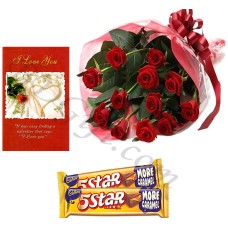 (30) Red roses W/ card & chocolates