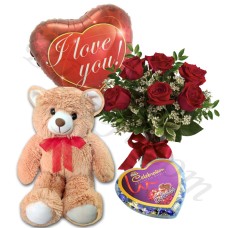 (57) Roses W/ Chocolate, Love balloon & Bear