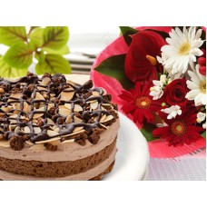 Cruch Bouquet(Red & White) & Choose Cake