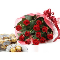 Valentine's Select Roses and Chocolate (15 Roses)