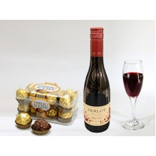 Half bottle of red wine & Chocolate
