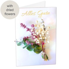 Greeting card with dried flowers 