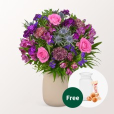 Flower Bouquet BlÃ¼tenstar with vase & 3 Ferrero Giotto