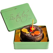 Dessert Sacher Cake Happy Birthday With Candle