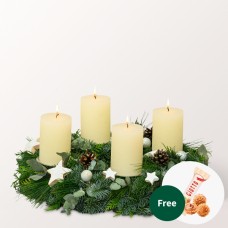 Wreath Shiny White (Ã˜ 35 cm) with 3 Ferrero Giotto