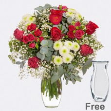 Flower Bouquet â€žAlles Liebeâ€œ with Vase