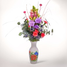 Flower bouquet spring dance with vase
