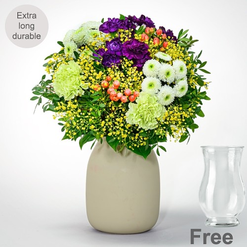 Flower bouquet spring star with vase