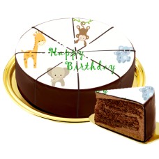 Dessert Motif Cake "Zoo Animals"