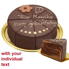Wonderful Dessert Sacher Cake With An Individual Text