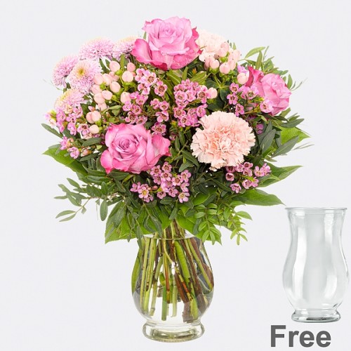 Flower Bouquet Purple with vase