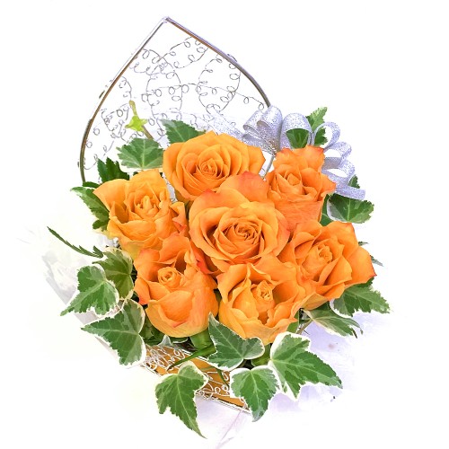 rose heart orange