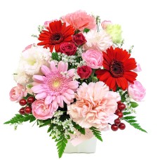 Custom Arrangement - Lovely -Triangle Red Pink