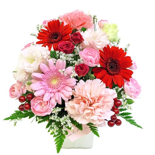 Custom Arrangement - Lovely -Triangle Red Pink
