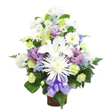Offering Arrangement Deluxe Stole White & Purple