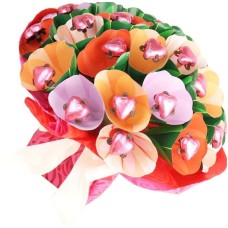 FOUR DOZEN PINK HEART SURPRISE CHOCOLATE BOUQUET