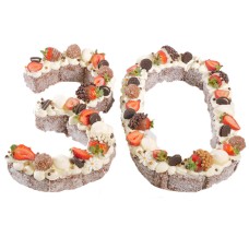 Number Thirty Chocolate Lamington Birthday Cake