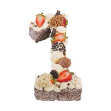 Number One Chocolate Lamington Birthday Cake