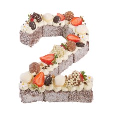 Number Two Chocolate Lamington Birthday Cake