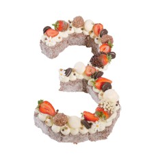 Number Three Chocolate Lamington Birthday Cake
