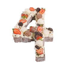 Number Four Chocolate Lamington Birthday Cake