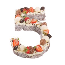 Number Five Chocolate Lamington Birthday Cake