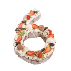 Number Six Chocolate Lamington Birthday Cake