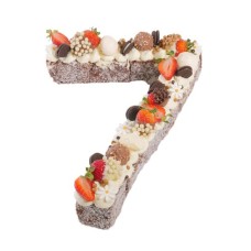 Number Seven Chocolate Lamington Birthday Cake