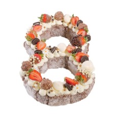 Number Eight Chocolate Lamington Birthday Cake