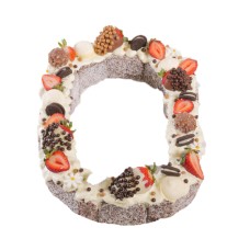 Number Zero Chocolate Lamington Birthday Cake