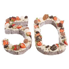 Number Fifty Chocolate Lamington Birthday Cake