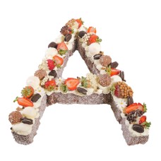 Letter 'A' Chocolate Lamington Birthday Cake