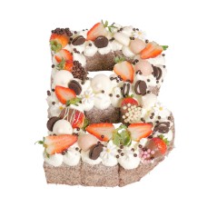 Letter 'B' Chocolate Lamington Birthday Cake
