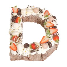 Letter 'D' Chocolate Lamington Birthday Cake