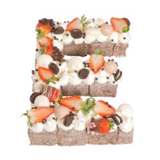 Letter 'E' Chocolate Lamington Birthday Cake